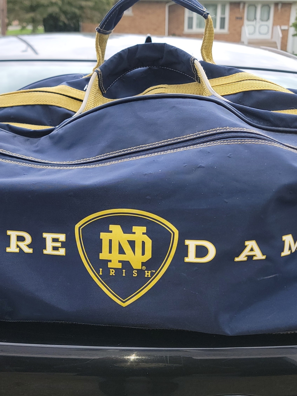 Navy and Gold Notre Dame Duffel Bag